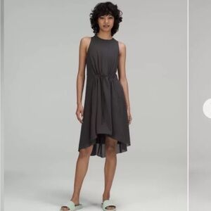 Mesh Overlay High Neck Dress - size 6- Lululemon - dark gray